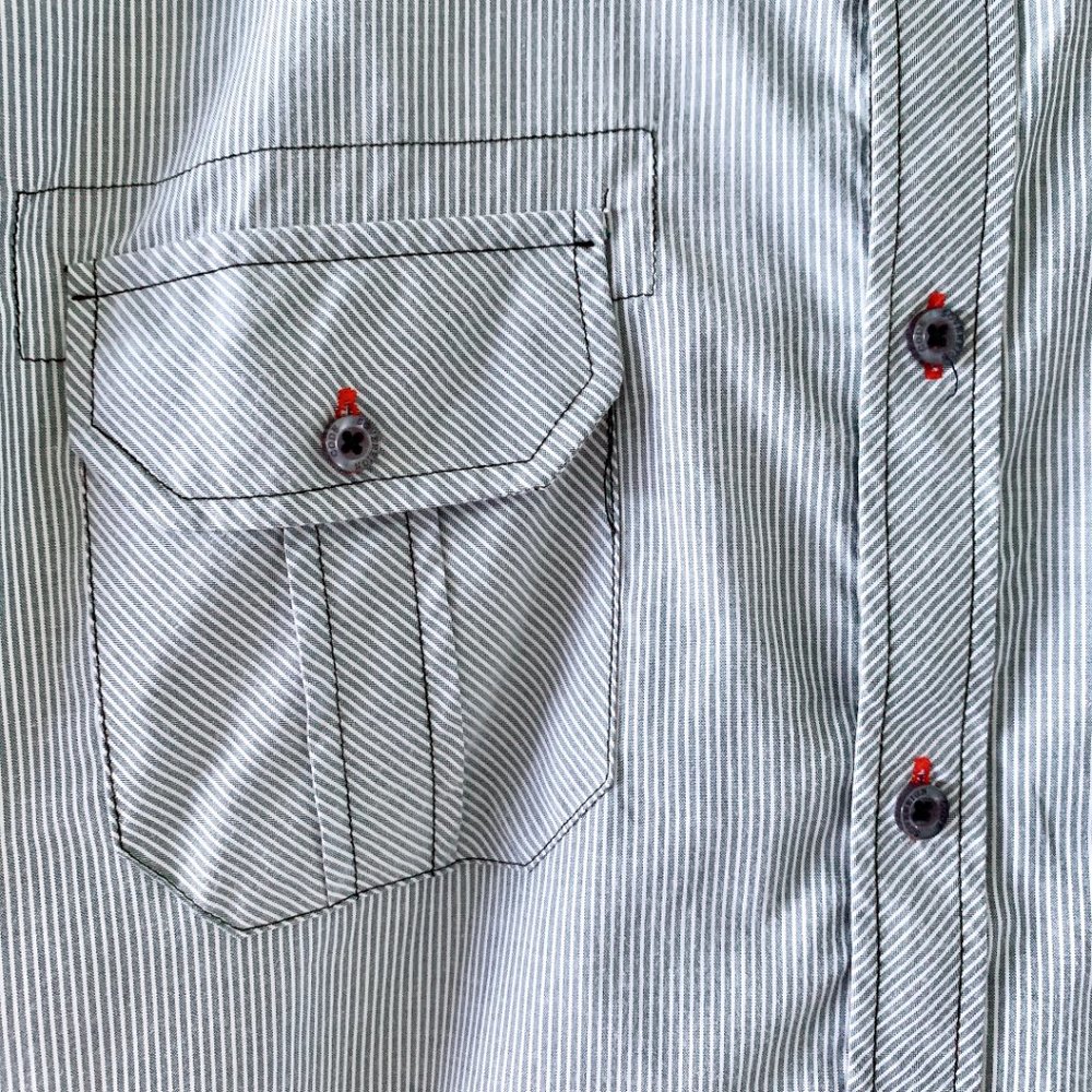 Sovereign Code Striped Pockets Button Front Shirt - Picture 4 of 15